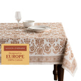 Maison d' Hermine 100% Cotton Table Cover - 60"x120" Rectangle Decorative Tablecloth - Washable Tablecloths for Dining, Home, Farmhouse & Party - Ideal for Thanksgiving & Christmas - Allure Collection