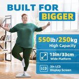 Scale for Body Weight, 550 lb Digital Bathroom Smart Scales BMI Weights Scale 13 inch Platform, Lepulse Large Capacity Extra Wide High Accurate Scale