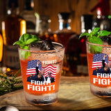 Futtumy 2 OZ 2024 Trump Survived Shot at Election Rally Shot Glasses, Donald Trump Fist Pump Fight Shot Glasses Trump Never Surrender, Trump Shot Bullet Proof Bloody Ear Bleeding Butler PA Shot Glass