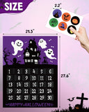 Halloween Advent Calendar Countdown to Halloween for 30 Days Ghost Black Cat Purple Paper Poster Removable Stickers Halloween Haunted House Decor for Home Classroom Office Wall Door Kids Gift Idea