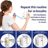 Breathing Exercise Device for Lungs, Deep Breathing Trainer for Adults - 5000ml Volume Measurement with Flow Rate Indicator