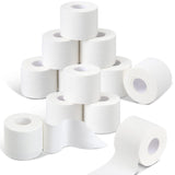 Hoolerry 12 Rolls 120 Yard Athletic Sports Tape Pre Wrap Very Strong Easy Tear No Sticky Residue Tape for Fingers Ankles Wrist Injury Wrap, Football Baseball Hockey Soccer(White, 2 Inch)