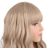 PATTNIUM Blonde Wig Kids Child Wig Short Wavy Wig with Bangs Flaxen Blonde Wig Synthetic Girls Wig Cosplay Halloween Party Costume Wig (Flaxen Blonde)