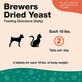 NaturVet – Brewer’s Dried Yeast Formula with Garlic Flavoring – Plus Vitamins – Supports Healthy Skin & Glossy Coat –Fortified with B-1, B-2, Niacin & Vitamin C –for Dogs & Cats (500 Tablets)