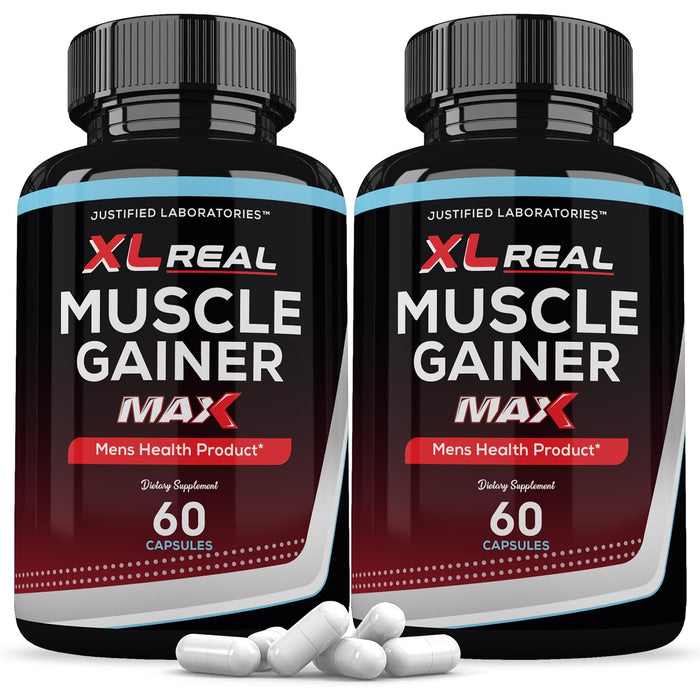 (2 Pack) XL Real Muscle Gainer Max 1600MG Advanced Men's Heath Formula 120 Capsules