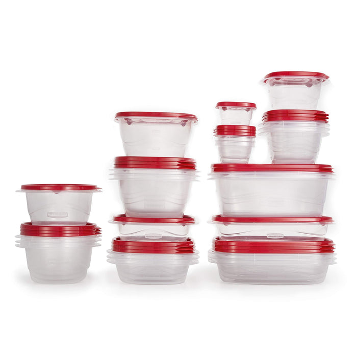 Rubbermaid TakeAlongs Food Storage Containers, Set of 26, Red