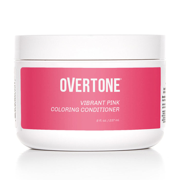Overtone Haircare Color Depositing Conditioner - 8 oz Semi-permanent Hair Color Conditioner With Shea Butter & Coconut Oil - Vibrant Pink Temporary Cruelty-Free Hair Color (Vibrant Pink)