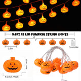 KEPABIGLE Halloween Decorations Big Pumpkin String Lights 10ft Battery Operated String Light with 20pcs Pumpkin Lights for Halloween Party Bedroom Decor