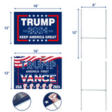 Trump Vance 2024 Yard Sign,18x12In Campaign Signs With H-Stakes Placard Sign For Outdoor Garden Lawn Parade Handheld Rally Decorations