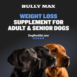 Bully Max 2-in-1 Dog Weight Loss Supplement Chews for Adult and Senior Dogs - Healthy Dog Food Supplement for Immunity & Weight Control - Dog Treats Vitamins for Small & Large Breeds - 75 Soft Chews