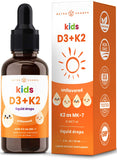 Kids' Vitamin D3 & K2 Drops – Sugar-Free Liquid Supplement, 300 Servings