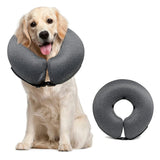 MIDOG Dog Cone Collar, Inflatable Dog Neck Donut Collar Alternative After Surgery, Soft Protective Recovery Cone for Small Medium Large Dogs and Cats Puppies - Alternative E Collar (Gray, L)