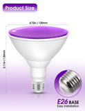 Purple Flood Light Bulbs Outdoor 2 Pack, Par38 LED Purple Light Bulbs Not-dimmable15W(100W Equivalent) E26 Purple Light Bulb Halloween Christmas Decorations Light Bulbs for Porch Home Holiday Lighting