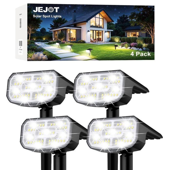 JEJOT Solar Spot Lights Outdoor Waterproof, Solar Spotlights, 4 Pack