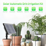 39 FT Solar Drip Irrigation Kit System, Garden Watering System，3W 3000mAh Larger Capacity，Auto Easy DIY Watering Device, Automatic Outdoor/Indoor Irrigation,Support 15Pots(Expansion Kit)