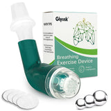Giyosk Breathing Exercise Device for Lungs, Lung Expansion and Mucus Relief Device, Portable Expiratory Breathing Exerciser with A Set of Accessories, Breathing Trainer for Lung Cleanse(Green)