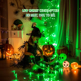 JMEXSUSS 4 Pack 50 LED Green Fairy Lights Battery Operated: 16.1ft Green Halloween Fairy Lights Indoor Outdoor Waterproof - Green Christmas Lights for Bedroom Garden Party Decorations