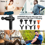 DARKIRON Massage Gun Deep Tissue Muscle Percussion Massager Gun, Electric Back Massagers with 15 Massage Heads Suitable for Any Pain Relief- Grey