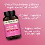 Dr. Mercola Complete Probiotics for Women 70 Billion CFU, 90 Servings (90 Capsules), Dietary Supplement, Supports Digestive Health, Non GMO