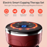 UBALANCE Cupping Therapy Set 6 Cups - Electric Smart Cupping Kit Massager, 4 in 1 Red Light Therapy Negative Pressure Massage Tool with 12 Modes for Fatigue Stress Muscle Pain Relief (Red)
