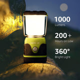 LE 1000LM Battery Powered LED Camping Lantern, Waterproof Tent Light with 4 Light Modes, Camping Essentials, Portable Lantern Flashlight for Camping, Hurricane, Emergency, Hiking, Power Outages, 1PCS