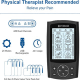 STIMEASE Tens Unit Muscle Stimulator, Dual Channel TENS EMS Machine, 24 Modes Muscle Massager with Upgraded Electrode Pads for Pain Relief Therapy, Electronic Back Massage, Drawstring Storage Bag