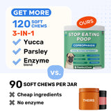 PAWFECTCHEW No Poo Chews for Dogs - Coprophagia Stool Eating Deterrent for Dogs - Poop Eating Deterrent & Prevention - Probiotics & Digestive Enzymes Chewable Remedy -Poo