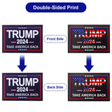 ABCMILZ Trump 2024 Yard Signs 2-Pack – Double-Sided, Waterproof Take America Back Signs, 12x17 Inchs with Metal H-Stakes – Donald Trump JD Vance Campaign Rally Placard Outdoor Lawn Garden Decoration