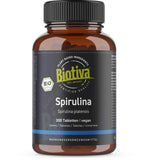 Spirulina Tabletten Bio - 500g - Premium Bioqualität - Hochdosierte Presslinge - Arthrospira Platensis Alge - Abgefüllt und Kontrolliert in Deutschland - Biotiva