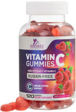 Sugar Free Vitamin C Gummies - Immune Support & Antioxidant Vitamin Dietary Supplement - Vegan, Non-GMO, Dairy & Gluten Free C Vitamin Gummy - Raspberry Flavor for Kids & Adults - 120 Count Gummies