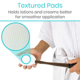 Vive Lotion Applicator for Back, Feet (17.5") - Self Washer Beauty Shower Sponge, Long Handle Cream Wand for Elderly, Women - Apply Medicine, Skin Cream, Body Wash, Sunscreen, Tanner