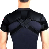 Kuangmi Double Shoulder Support Brace Strap Wrap Neoprene Protector,XXL