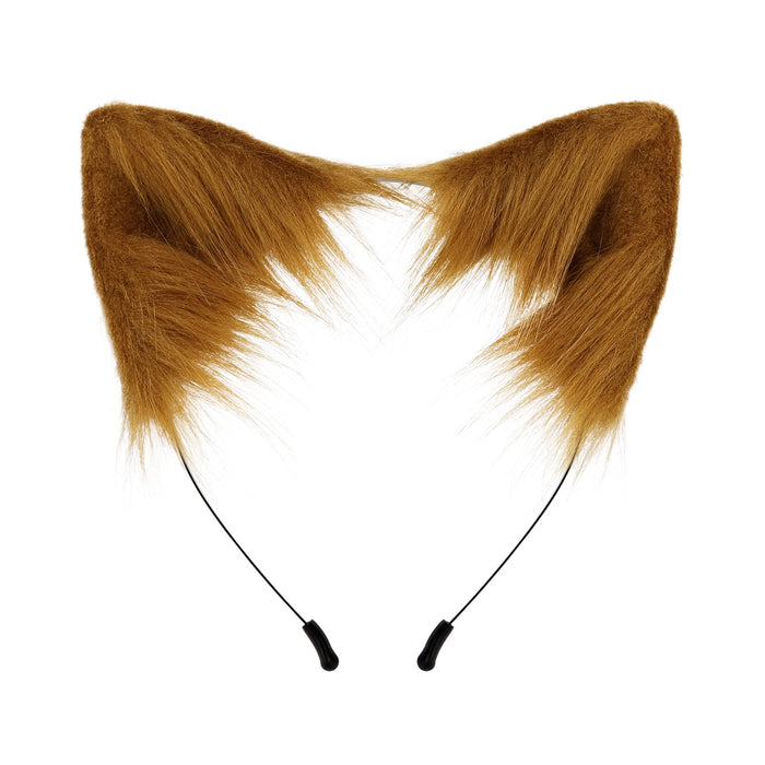 SMILETERNITY Handmade Fox Wolf Cat Ears Headwear Costume Accessories for Halloween Christmas Cosplay Party (E02brown)