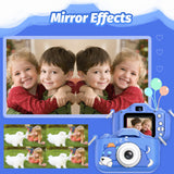 Goopow Kids Selfie Camera Toys for Girls Age 3-9, Digital Video Camera Toy with Protective Cover,Christmas Birthday Festival Gifts for 3-9 Year Old Girls Boys- 32GB SD Card Included (Blue-Dog)