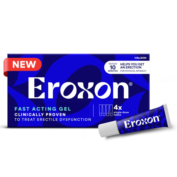 Eroxon Erectile Dysfunction Treatment Gel, New Clinically Proven Topical Gel, Helps Get an Erection Within 10 Minutes, 4 Single Use Tubes