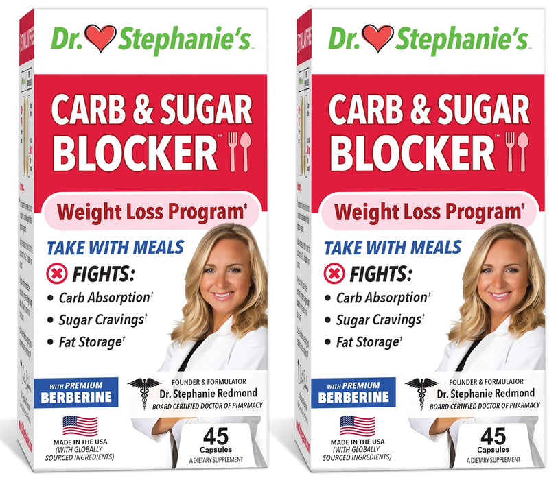 Pharmaganics Dr. Stephanie's Mealtime Carb & Sugar Blocker - Reduce Digested Carbs & Sugars, Stimulant-Free (2 Pack)