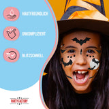 Party Factory Face Tattoo Bat, temporary glitter face tattoo for theme party, Halloween & carnival, children & adults