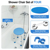 UGarden FSA/HSA Eligible Upgraded Heavy Duty Stainless Steel Small Round Shower Chair, 370LBS Adjustable Handicap Shower Stool, Tool-Free Anti Slip Shower Chair for Inside Shower w/Padded for Elderly