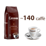 Caffe' Cartapani Espresso Casa, Italian Espresso, Medium Roast Whole Bean Coffee, 2.2 Pound Bag