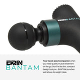 Ekrin Athletics Bantam Mini Massage Gun - Compact Deep Tissue Muscle Massager with Adjustable Speeds & Attachments - Long Battery Life, Lightweight, Travel Friendly - On-The-Go Wellness & Recovery