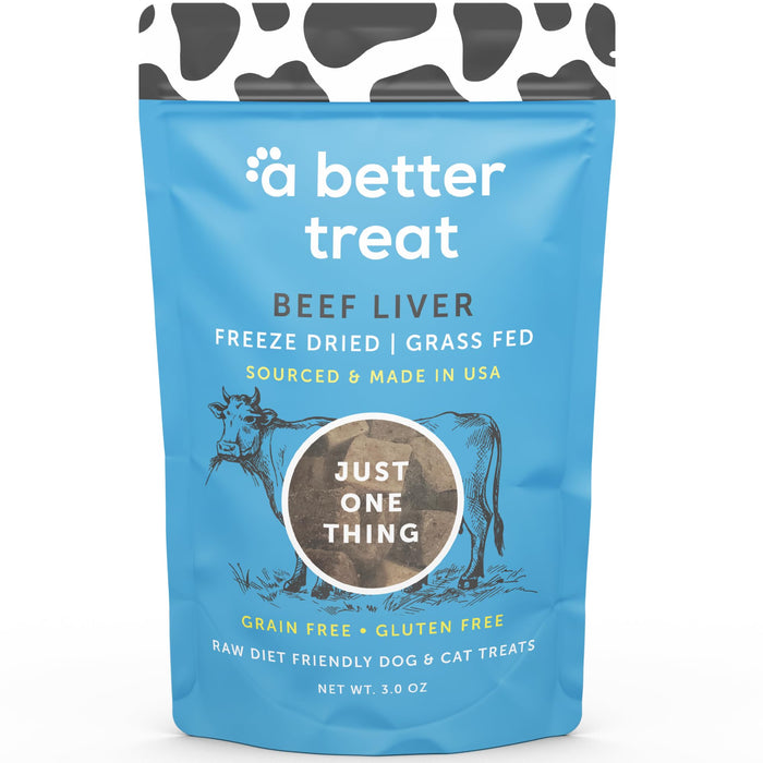 A Better Treat – Freeze Dried Beef Dog Treats, Grass Fed, Beef Liver Single Ingredient | Natural, Healthy, High Value | Gluten Free, Grain Free, High Protein, Diabetic Friendly | Made in The USA