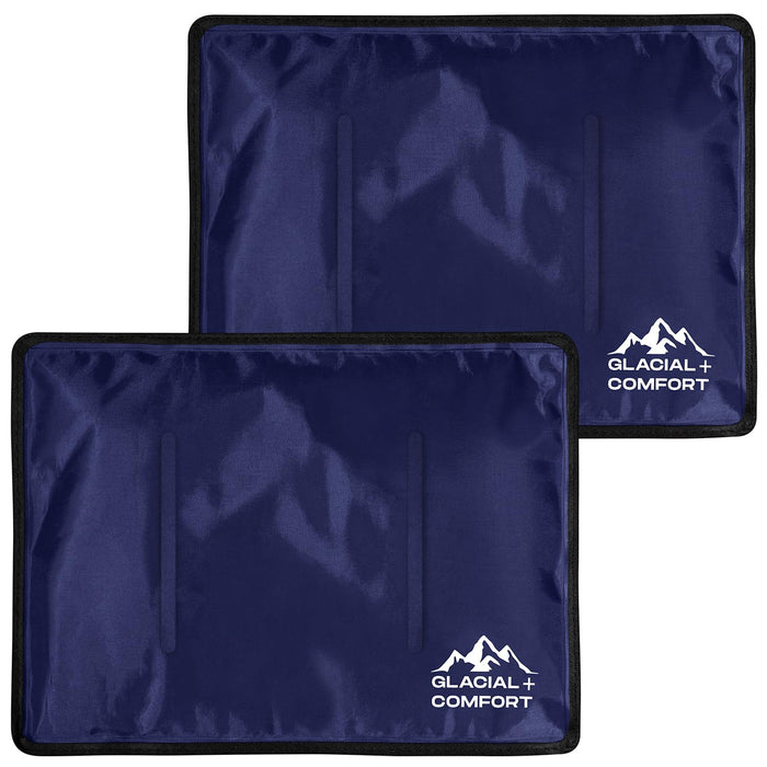 Glacial Comfort Gel Ice Pack for Back Pain - (15" x 11") Reusable Cold Pads for Hip, Knee, Shoulder Injuries, Muscle Strains, Migraine & Postpartum Recovery with Flex Technology - Compression Pad.