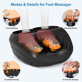 WERTYI Foot Massager Machine, Shiatsu Foot Massager with Heat, Remote Control, Multiple Massage Modes & Adjustable Intensity, Deep-Kneading Massage for Home or Office Use,Black-ZL1