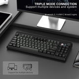 XVX Retro 75% Gaming Keyboard with TFT Smart Display&Knob, M87 Pro Bluetooth/2.4G/USB-C Wireless Mechanical Keyboard, Hot Swappable Custom Keyboard, Pre-lubed Switches, RGB Keyboard for Mac/Win