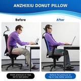 anzhixiu Proper Mid Hole Donut Pillow for Hemorrhoid Reduces Contact Area with Required Support- Hemorrhoid Pillow for Office, Car, Home Seat- Black/Gray