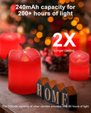 SHYMERY Red Candles,Red Flameless Votive LED Candles,24 Pack 200+Hour Flickering Electric Fake Candles for Vampire Decor,Twilight,Halloween,Festival Celebration,Christmas Decoration