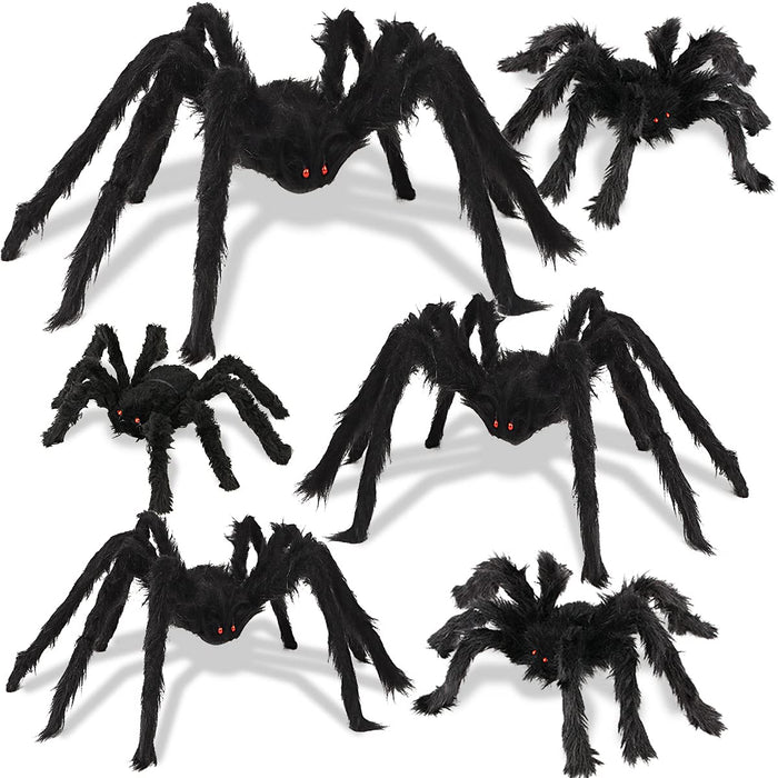 Boogem Halloween Spider Decorations 6 Pack: Giant Spider Outdoor Decoration