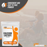 BulkSupplements.com Calcium Lactate Powder - Calcium Supplement, Calcium Lactate Food Grade - Calcium Lactate Supplement, 1500mg per Serving (200mg Calcium), 500g (1.1 lbs)