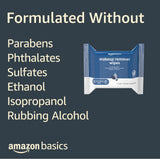 Amazon Basics Make Up Remover Wipes, Original, 150 Count (6 Packs of 25) (Previously Solimo)