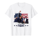 Trump 2024 Fight Fist Rally Trump Rally 2024 American Flag T-Shirt